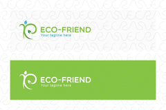 Eco - Friend - Abstract Water Drop and Plant Figure Stock Logo Template of Nature & Environment