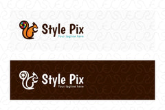 Style Pix - Cute Squirrel Animal Stock Logo Template for Photography