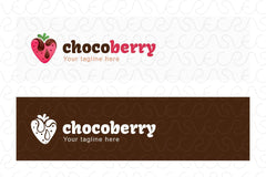 Chocó Berry - Strawberry Fruit Chocolate Stock Logo Template for Delicious Food Makers