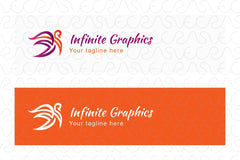 Infinite Graphics - Continuous Linear Style Stock Logo Template of Flying Bird