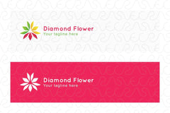 Diamond Flower - Simple Creative Abstract Design Stock Logo Template