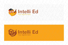 Intelli Ed - Cute Owl Bird Educational Stock Logo Template