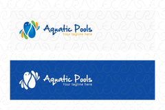 Aquatic Pools - Fish And Water Abstract Stock Logo Template for Spa and Entertainment