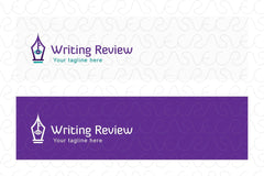 Writing Review - Stock Logo Template for Author & Writer Community