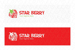 Star Berry - Strawberry Fruit Stock Logo Template