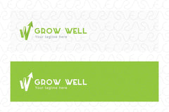 Grow Well- Business & Growth Abstract Stock Logo Template