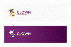 Clown - Amusing Joker Face Stock Logo Template for Entertainment & Creative Fields