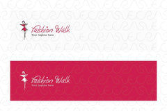 Fashion Walk - Stylish Abstract Feminine Figure Stock Logo Template