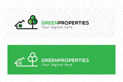 Green Properties - Eco Friendly Real Estate Properties Stock Logo Template