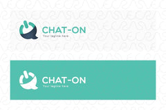 Chat On - Abstract Power Button with Chat Bubble Stock Logo Template