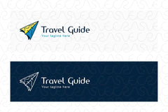 Travel Guide - Origami Air Plane Stock Logo Template for Tourism App