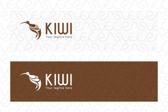 Kiwi - Long Beak Brown Bird Stock Logo Template