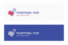 Traditional Tour - Colourful Embroidered Luggage Bag Stock Logo Template