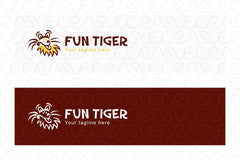 Fun Tiger - Comic Animal Graphic Stock Logo Design Template