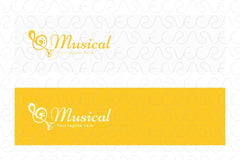 Musical - Treble Clef Instrumental Stock Logo Design