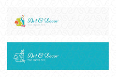 Art & Décor - House Furnishing Stock Logo Design Template for Interiors