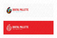 Digital Palette - Technical Art Stock Logo Template for Creative Designing Services