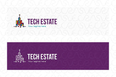 Tech Estate -  High Profile Property Projects Real Estate Stock Logo Template for Engineering & Builder Groups