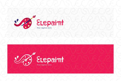 Elepaint - Elephant Trunk Artistic Logo Design