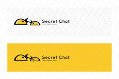 Secret Chat - Small Abstract Graphics of Tweeting Chickens Stock Logo Template