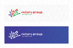 Victory - Abstract Human Group Stock Logo Template