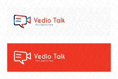 Video Talk - Chat Icon with Movie Camera Stock Logo Template for Blog & App