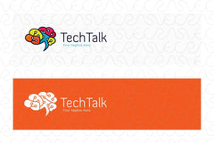 Tech Talk - Technical Brain Logo Design Template for Artificial Intelligence