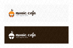 Music Café - Abstract Iconic Stock Logo Design for Creative Field