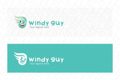Windy Guy - Funny Boy Stock Logo Template
