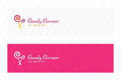 Candy Corner - Creative Swirl Shape Lollipop Candies Stock Logo Template