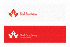 Bird Sanctuary - Goose and Maple Leaf Stock Logo Template