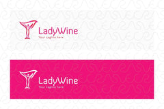 Lady Wine - Figurative Stock Logo Template for Bar & Restaurant