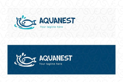 Aqua Nest - Fish Animal Stock Logo Template for Fish & Aquatic Conservation