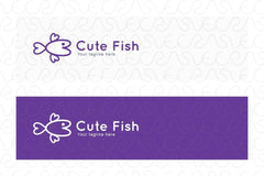 Cute Fish - Water Animal Stock Logo Template