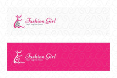 Fashion Girl - Creative Trendy Frock Abstract Graphic Stock Logo Template for Garments Store & Boutique