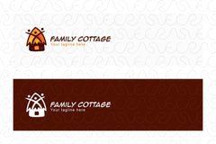 Family Cottage - Organic Shape Stock Logo Template Design