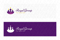 Royal Group - Abstract Crown Shape with Studs as Human Icons Stock Logo Template