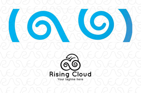 Rising Cloud - Swirl Clouds & Bird Compositional Stock Logo Design