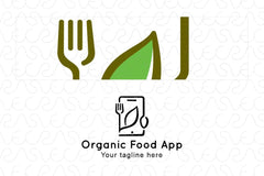 Organic Food App - Minimal Logo Template