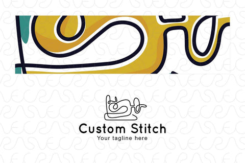 Custom Stitch - Creative Linear Style Traditional Sewing Machine Stock Logo Design for Boutique & Tailoring