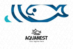 Aqua Nest - Fish Animal Stock Logo Template for Fish & Aquatic Conservation