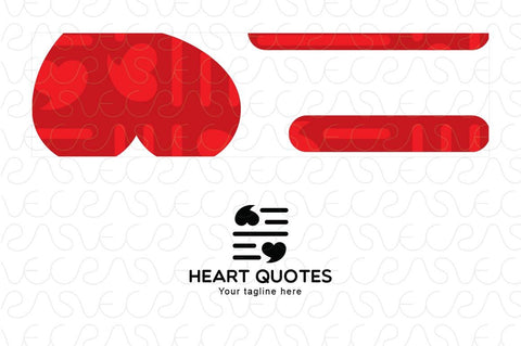 Heart Quotes - Simple Iconic Stock Logo Template for Authors, Poets & Love Apps