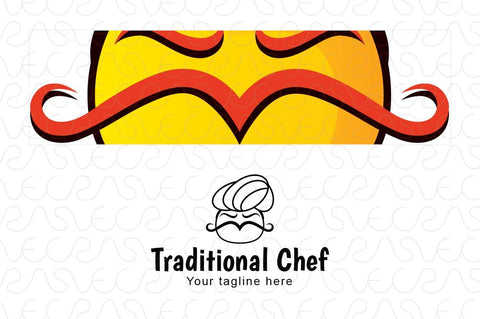 Traditional Chef - Turbanator Rajasthani Indian Person Face Stock Logo Template