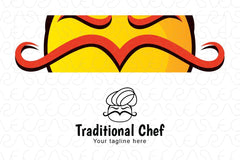 Traditional Chef - Turbanator Rajasthani Indian Person Face Stock Logo Template