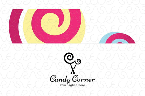 Candy Corner - Creative Swirl Shape Lollipop Candies Stock Logo Template