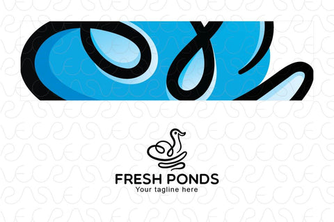 Fresh Ponds - Continuous Line Style Floating Swan Stock Logo Template of A Bird