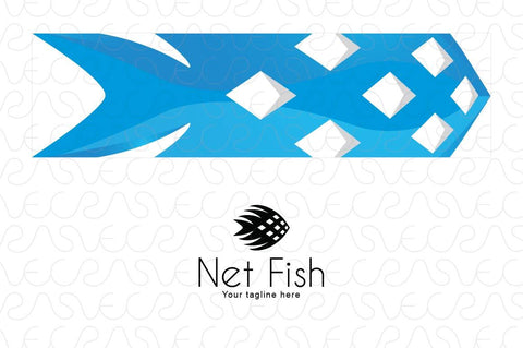 Net Fish - Abstract Water Animal Stock Logo Template