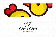 Chick Chat - Cute Birds Stock Logo Template