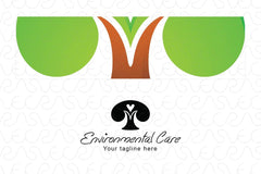 Environmental Care - Simple Tree Graphic with Heart Shape Stock Logo Template