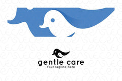 Gentle Care - Cute Birds Sock Logo Template